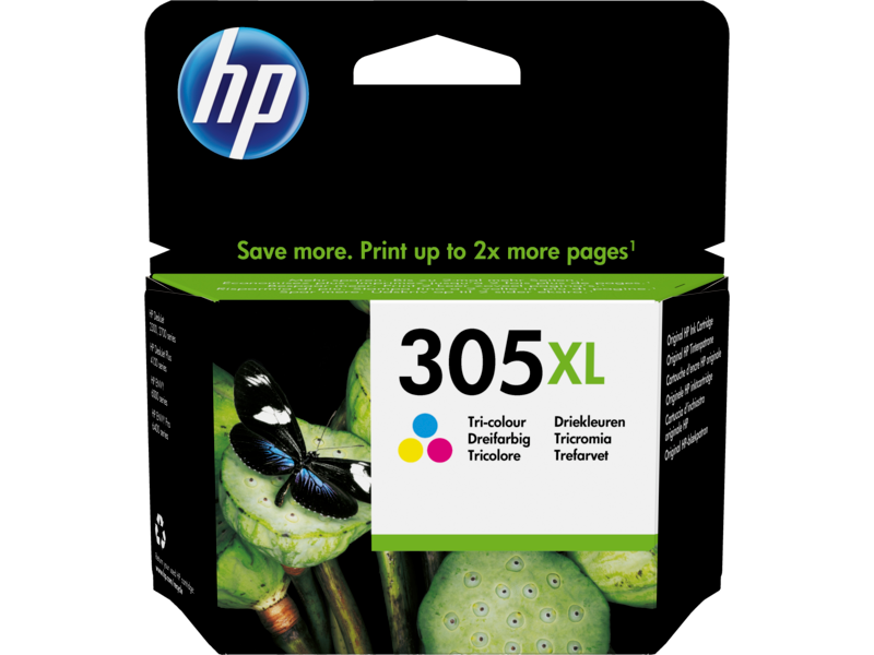 HP 305XL HIGH YIELD TRI-COLOR ORIGINAL INK CARTRIDGE.