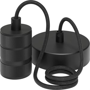Calex Calex Retro Pendel E27 Aluminium Matt Black 1,5m