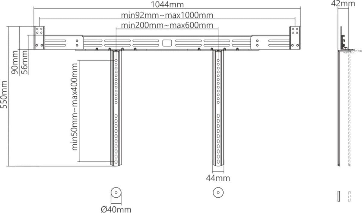 Cavus Cavus Universele Soundbar beugel verstelbaar