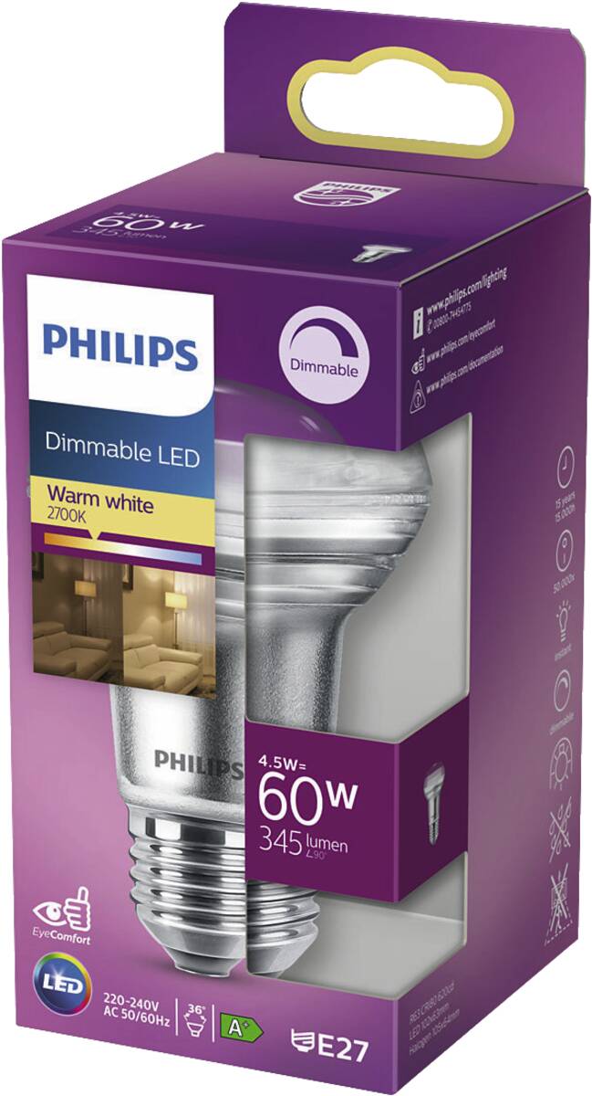 Philips LED CLA 60W R63 E27 WW 36D D SRT4