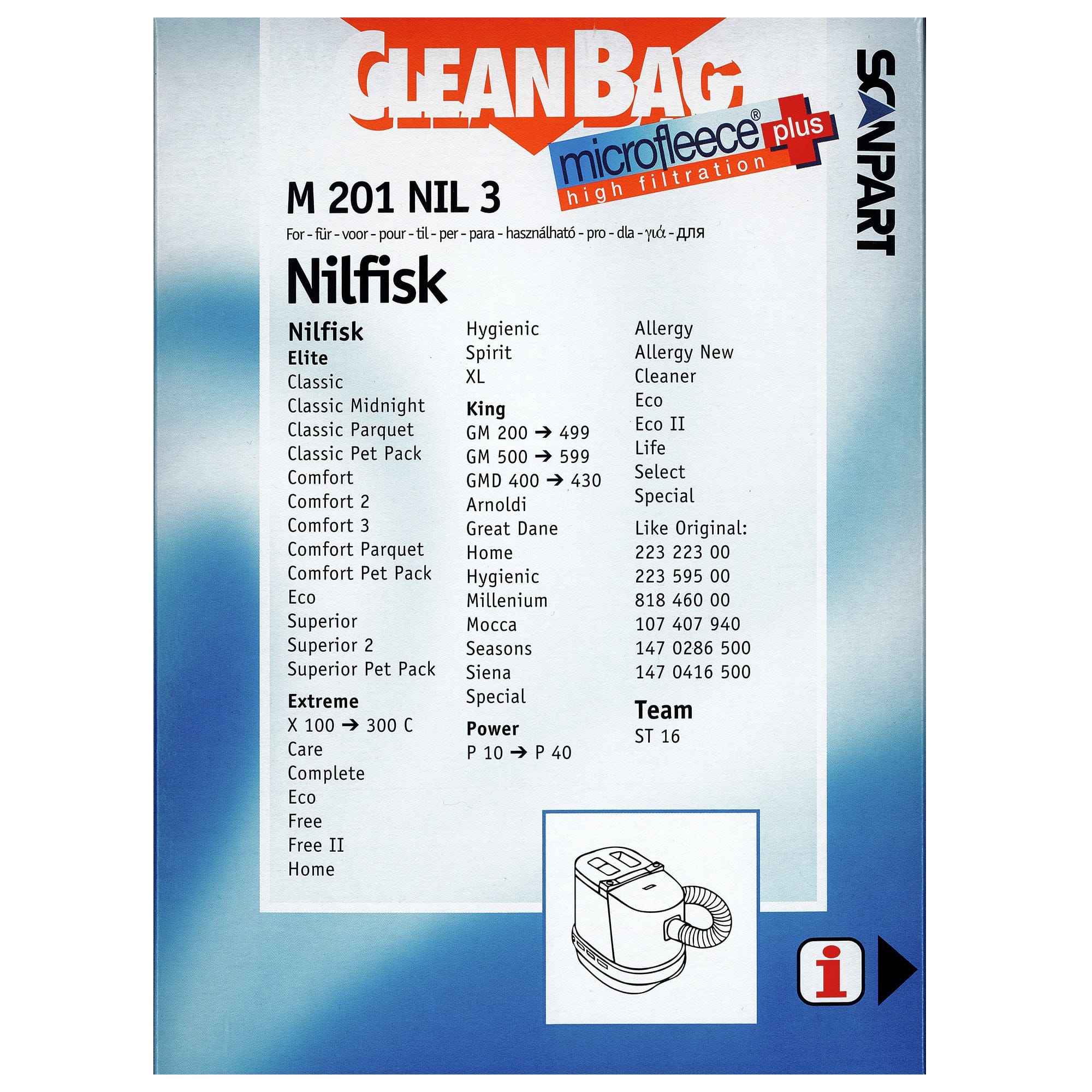 CleanBag CleanBag Stofzuigerzak Nilfisk Elite/Extreme