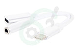 Spez Verloopkabel USB-C to USB-C Female en 3,5 Jack wit