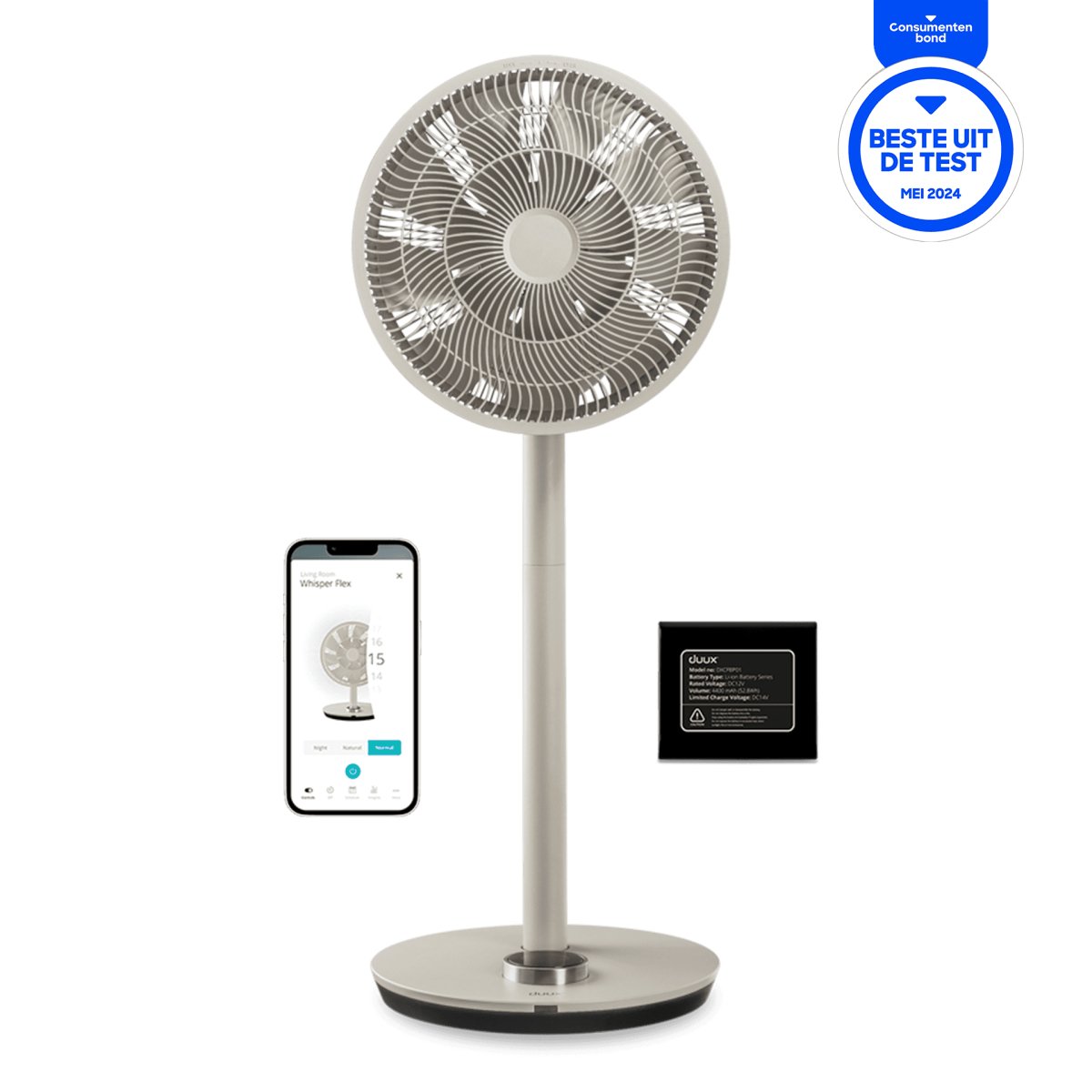 DUUX WHISPER FLEX SMART FAN GREIGE - EP:Tummers