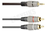 Easyfiks Jack 3.5mm Stereo Male - 2x Tulp RCA Male 10M - EP:Tummers