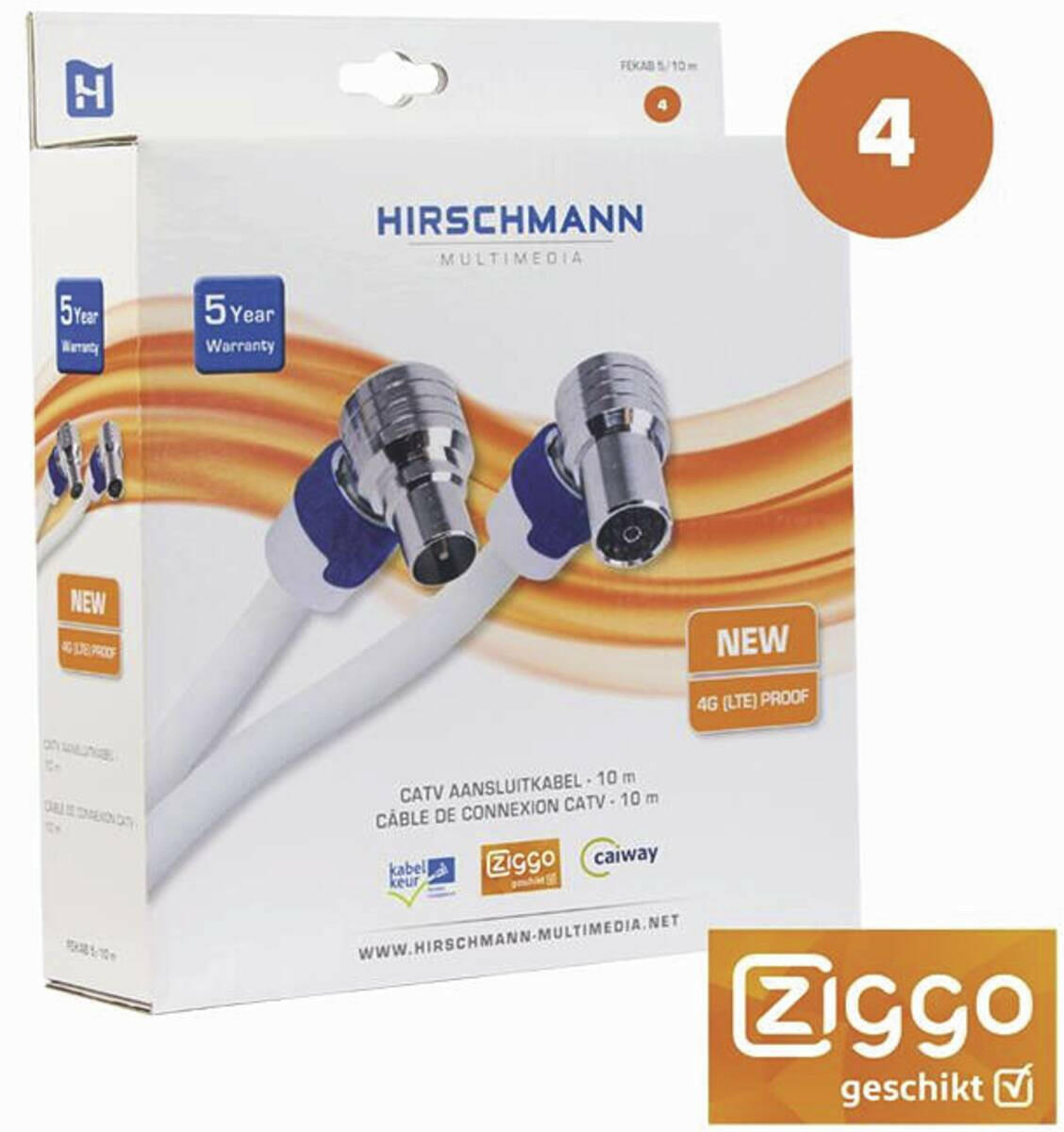 Hirschmann FEKAB 5/10 m Aansluitkabel IEC 10m 4G proof wit-b.