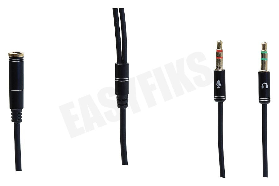 Spez 2x 3,5mm Jack Male 4P Audio Cross-over 3,5mm 15cm