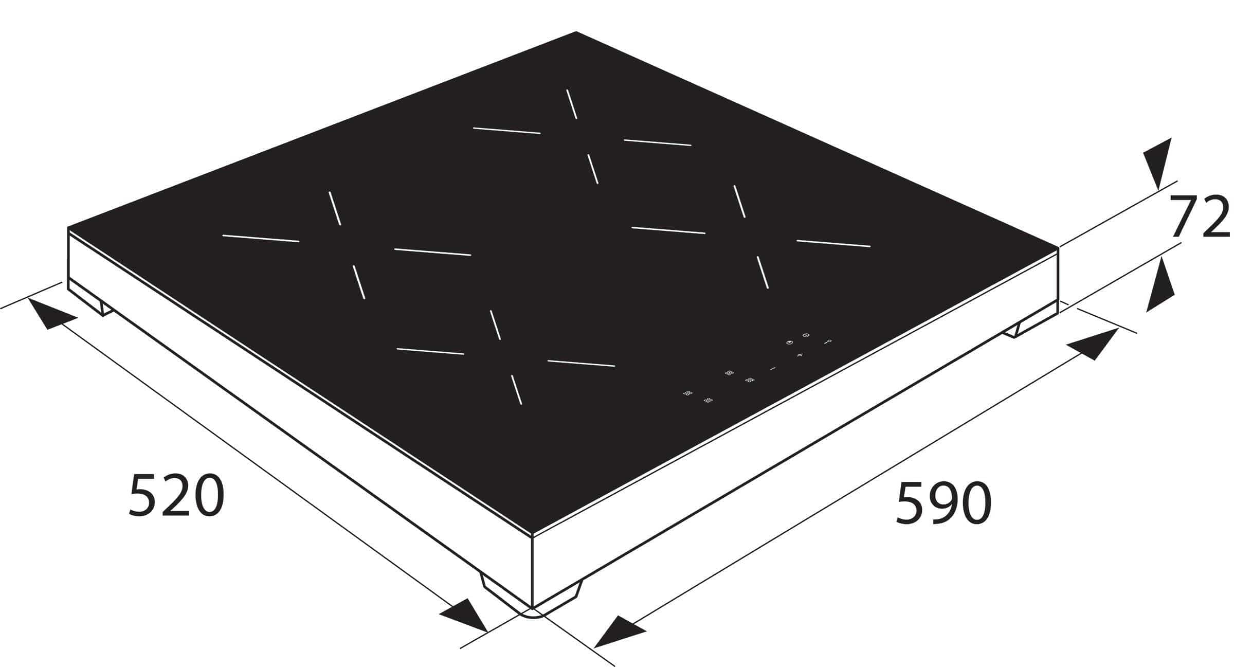 Etna Etna KIV164RVS zwart