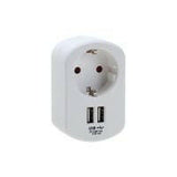 EXIN STEKKER DOORVOERSTEKKER MET 2 X USB.