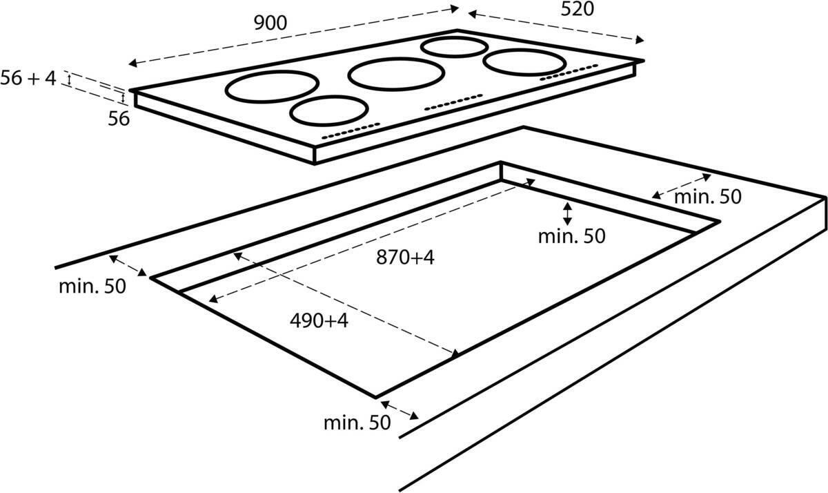 Inventum IKI9035MAT mat zwart.