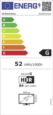 LG OLED42C35LA zilver