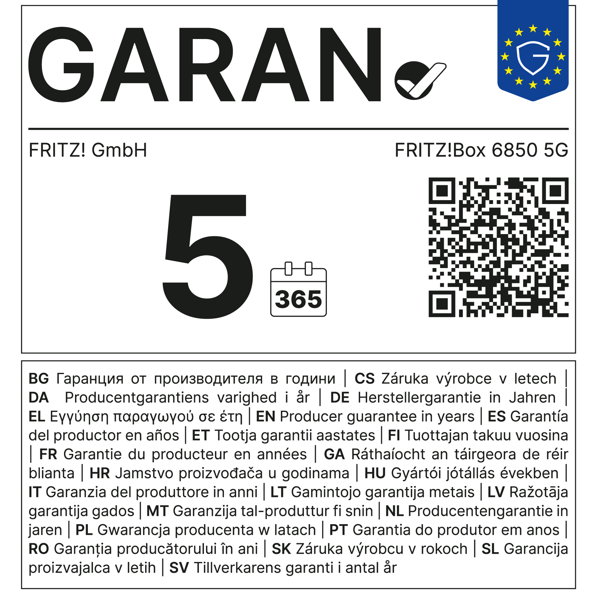 FRITZ! FRITZ!Box 6850 5G