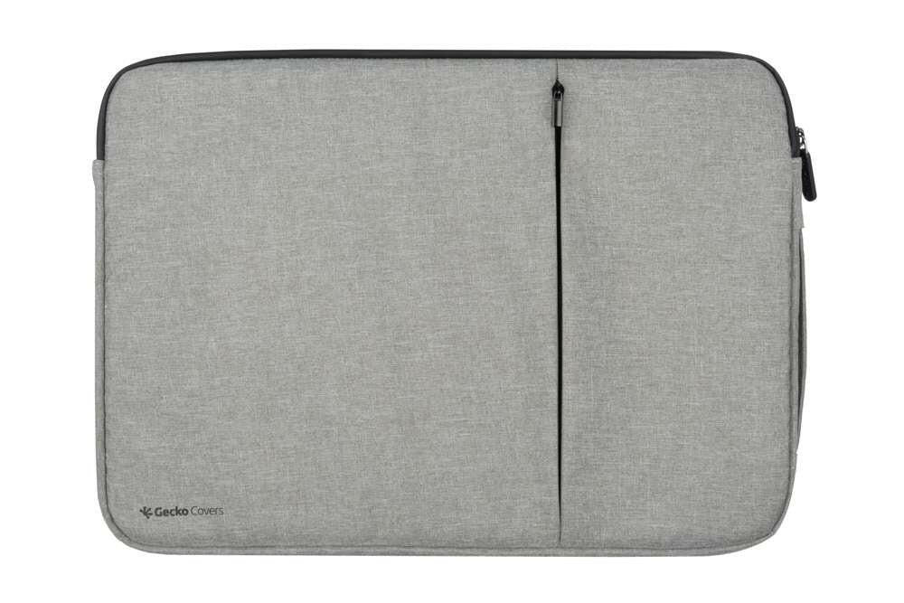 Gecko Universal Eco Laptop Case 15 inch Zipper Sleeve grijs.