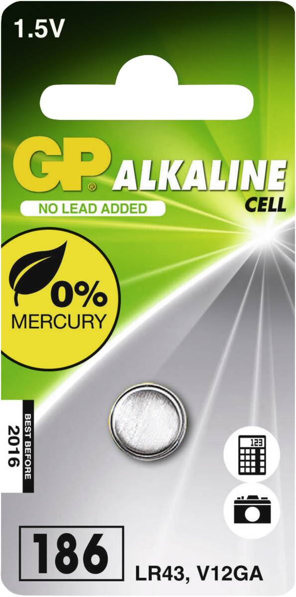 GP GP 186 LR43 V12GA 1,5V Knoopcel