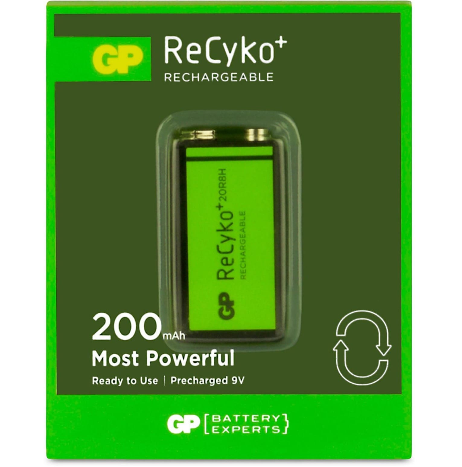GP GP ReCyko+ Rechargable 9V Batterij 200mAh