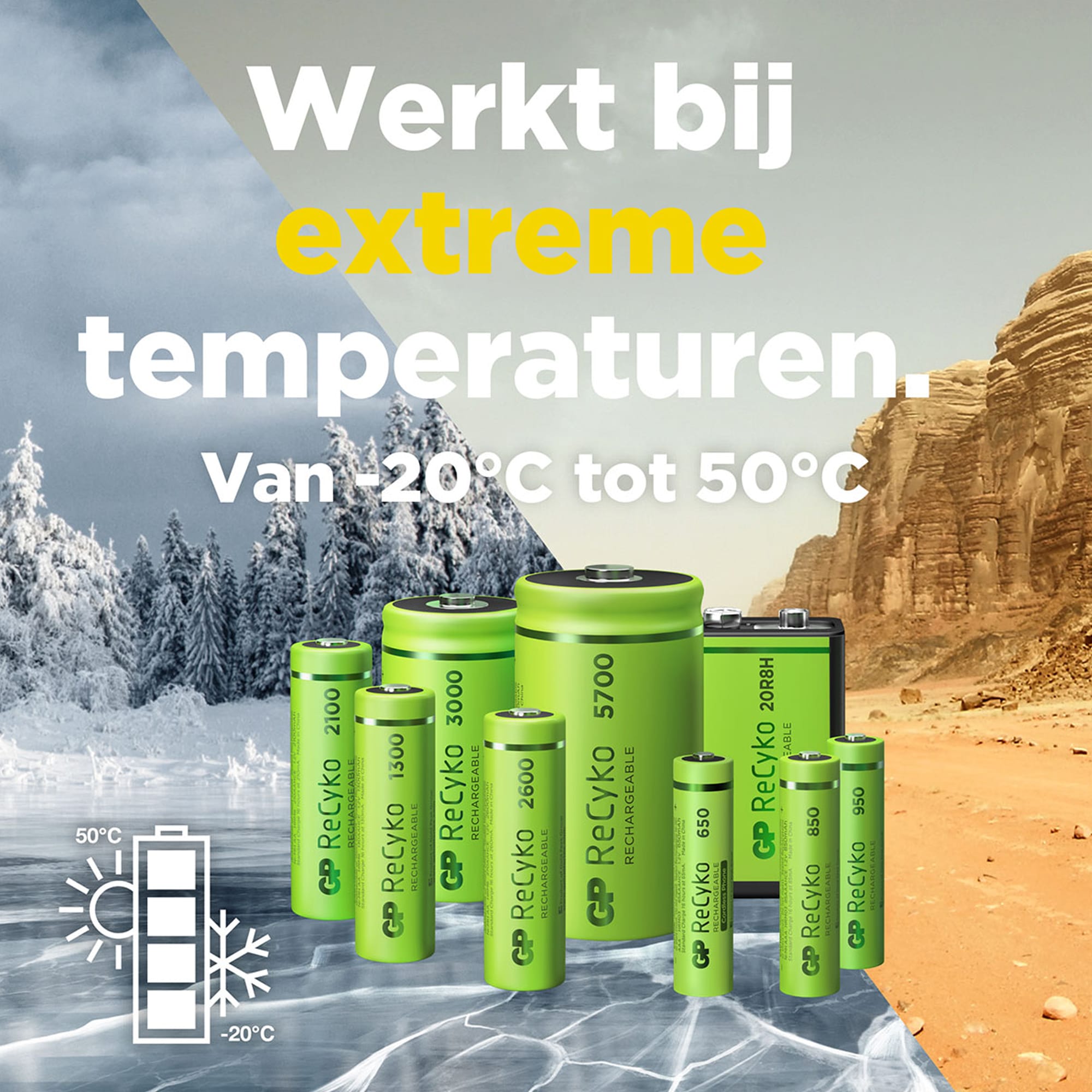 GP GP ReCyko Rechargeable AA Batterijen 2100mAh 2-Pack