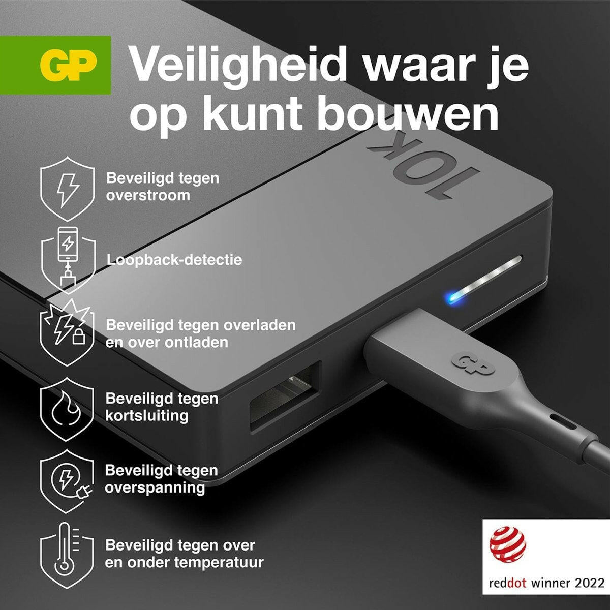 GP POWERBANK USB-C 10.000MAH.