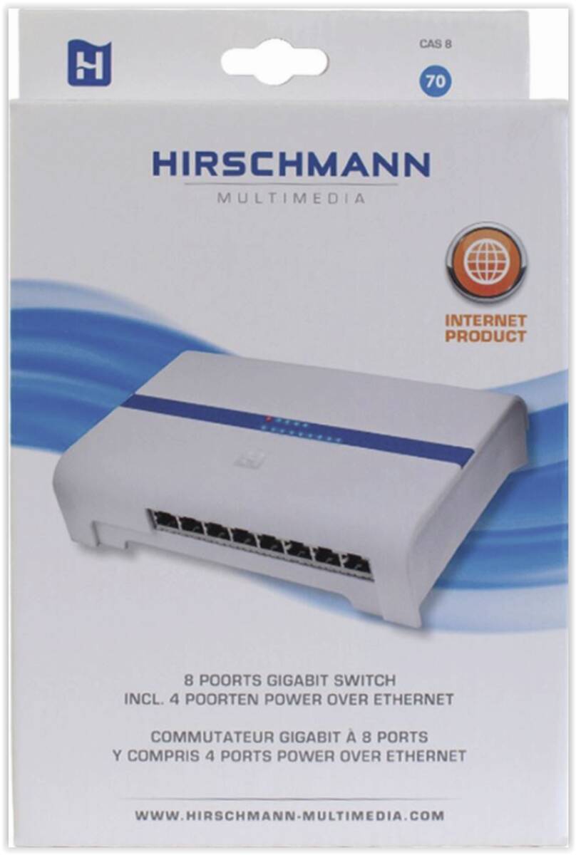 Hirschmann Hirschmann Gigabit Switch 8 Poorts incl 4 Poorts PoE