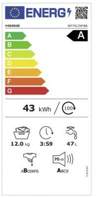 Hisense Hisense WF7S1247BB zwart