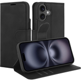 Just in Case Just in Case iPhone 17 Prime Leather Wallet Case Zwart