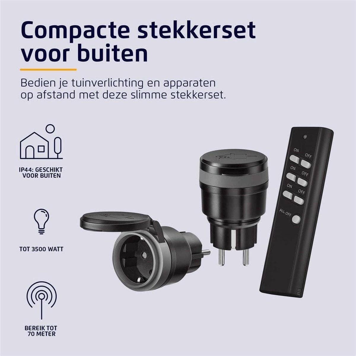 KlikAanKlikUit KlikAanKlikUit AGC2-3500R Draadloze Buiten Schakelaarset 2x