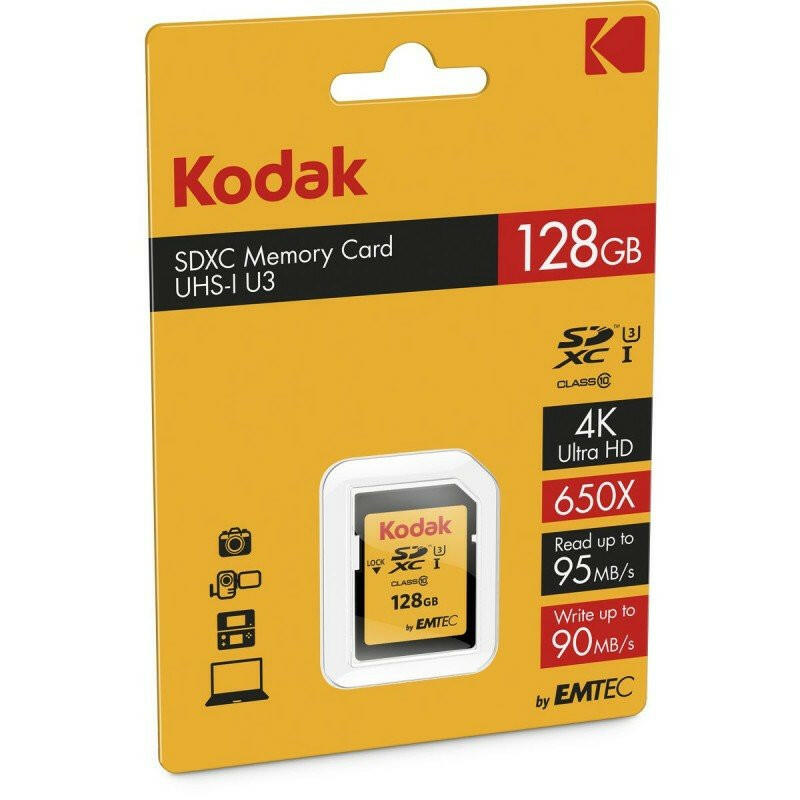 Kodak SD 128GB UHS-I U3 V30 Ultra Geheugenkaart.