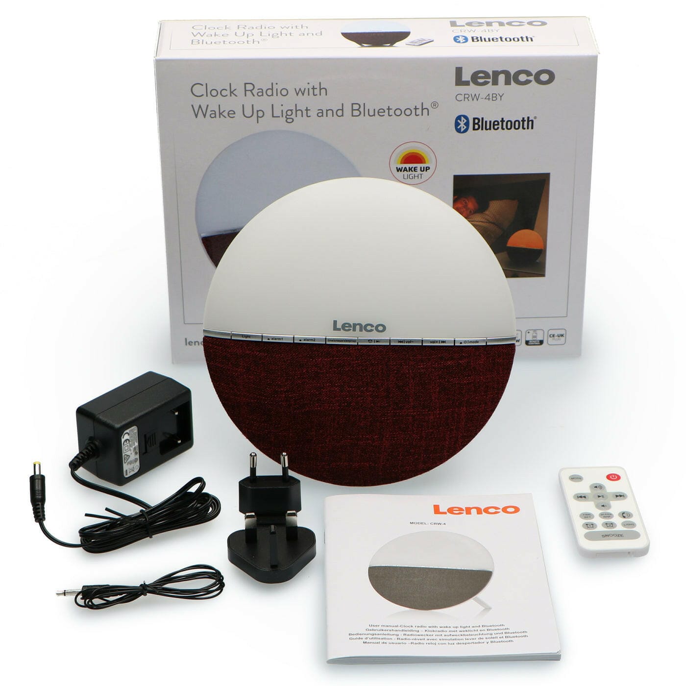 Lenco Lenco CRW-4 met wake up licht bordeaux-rood
