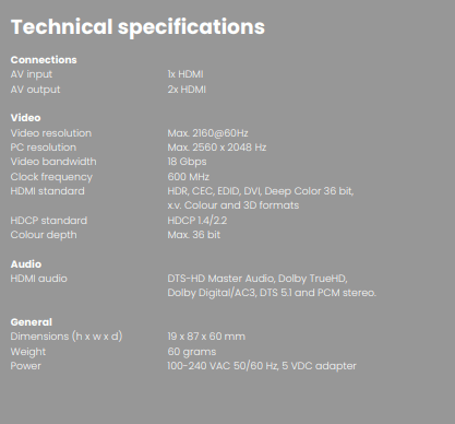 Marmitek Marmitek Split 312 UHD zwart
