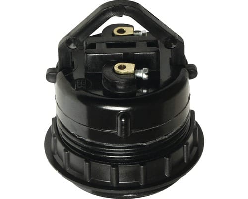 Merkloos Fitting E27 Zwart met Schroefdraad en Schroefring