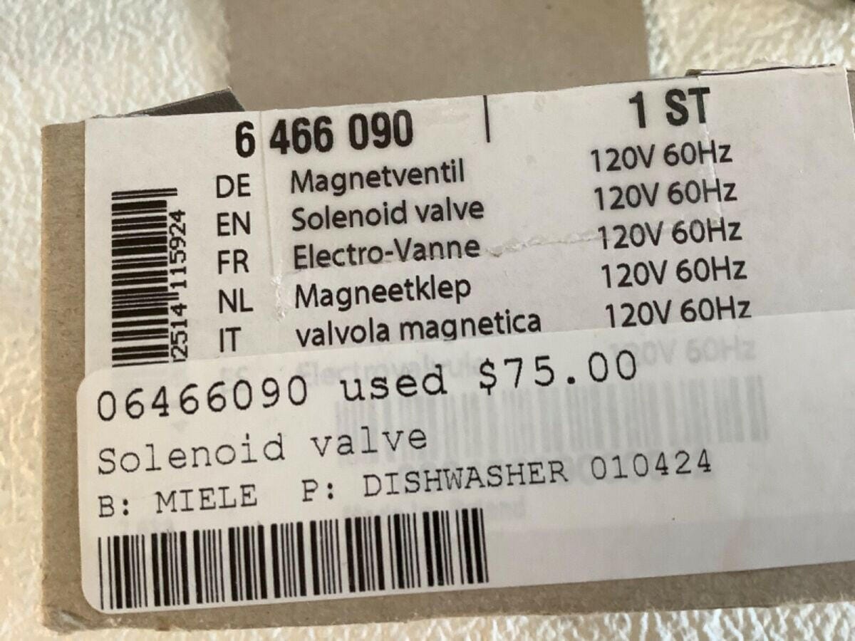 Miele MIELE MAGNEETKLEP 220V 50/60HZ