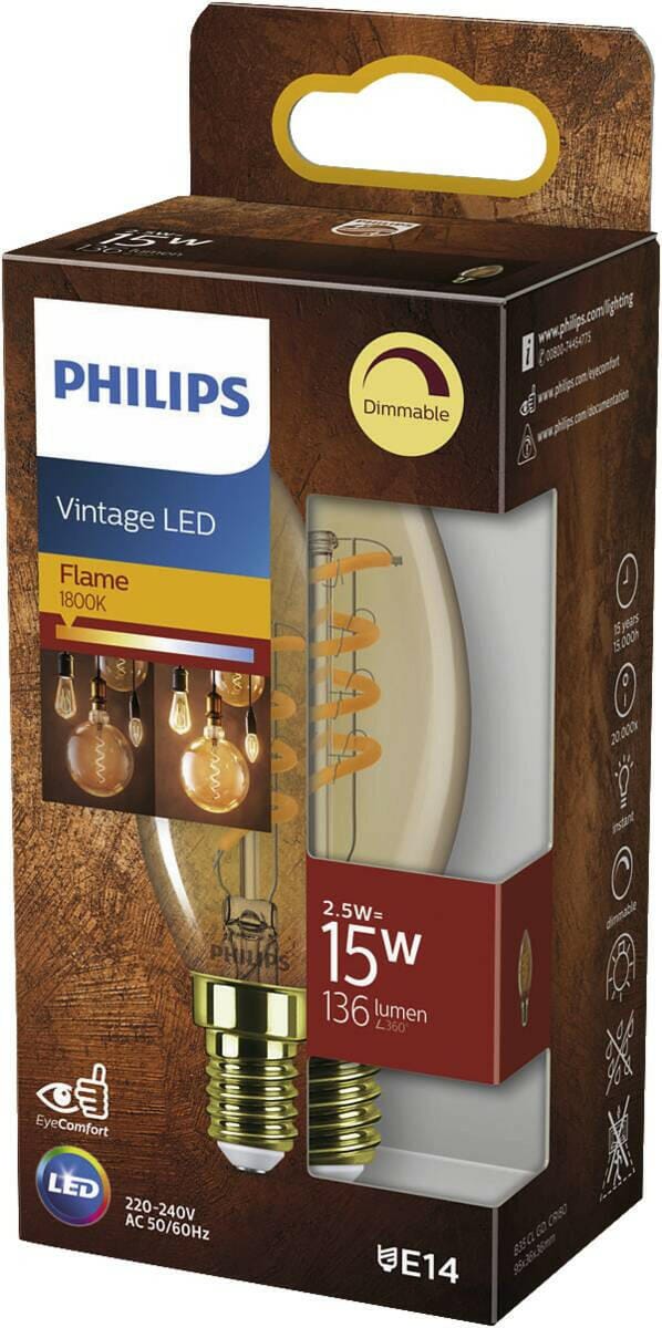 Philips Philips LED classic 15W B35 E14 GOLD SP D RFSRT4