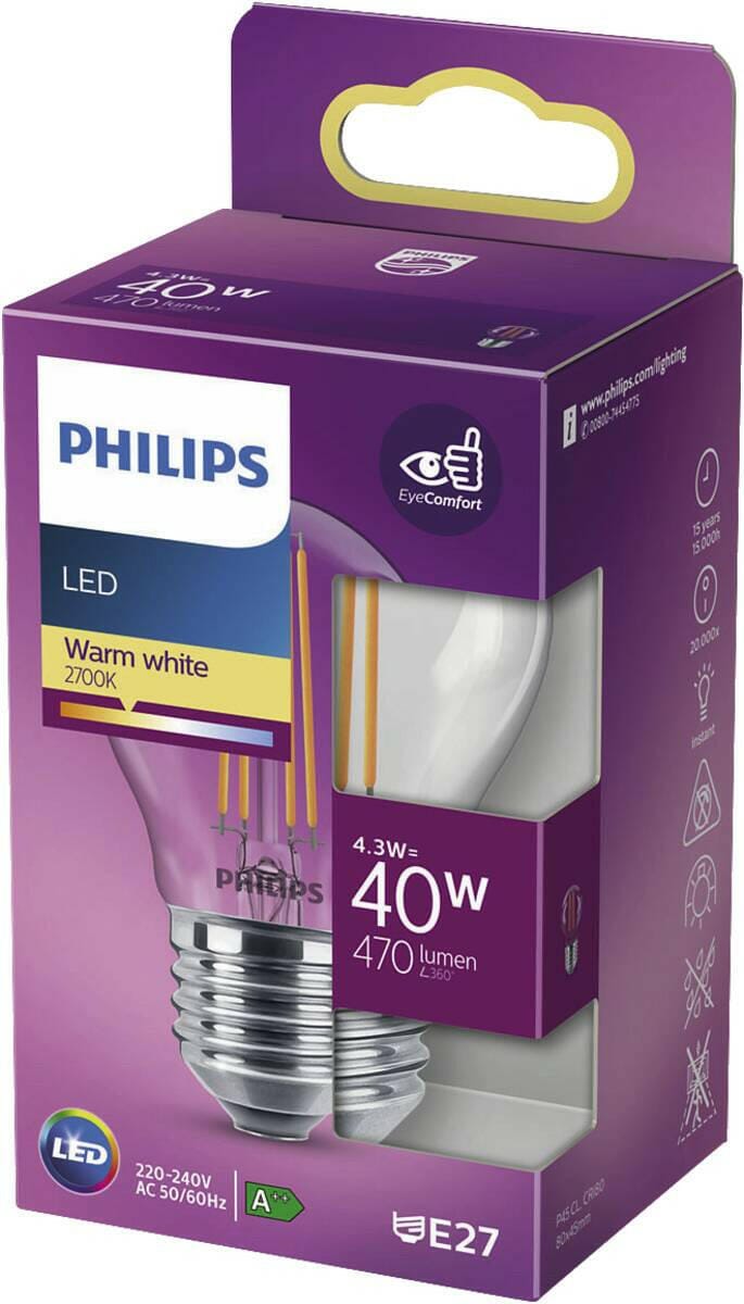 Philips Philips LED classic 40W E27 WW P45 CL ND SRT4