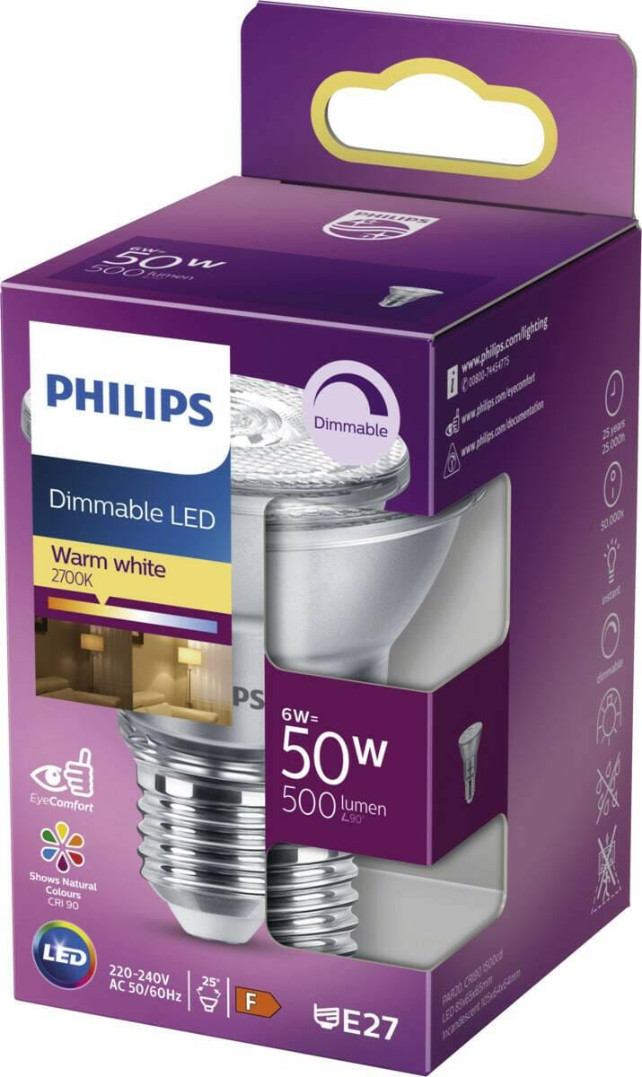 Philips Philips LED Classic50W PAR20 E27 WW 25D D 1SRT4