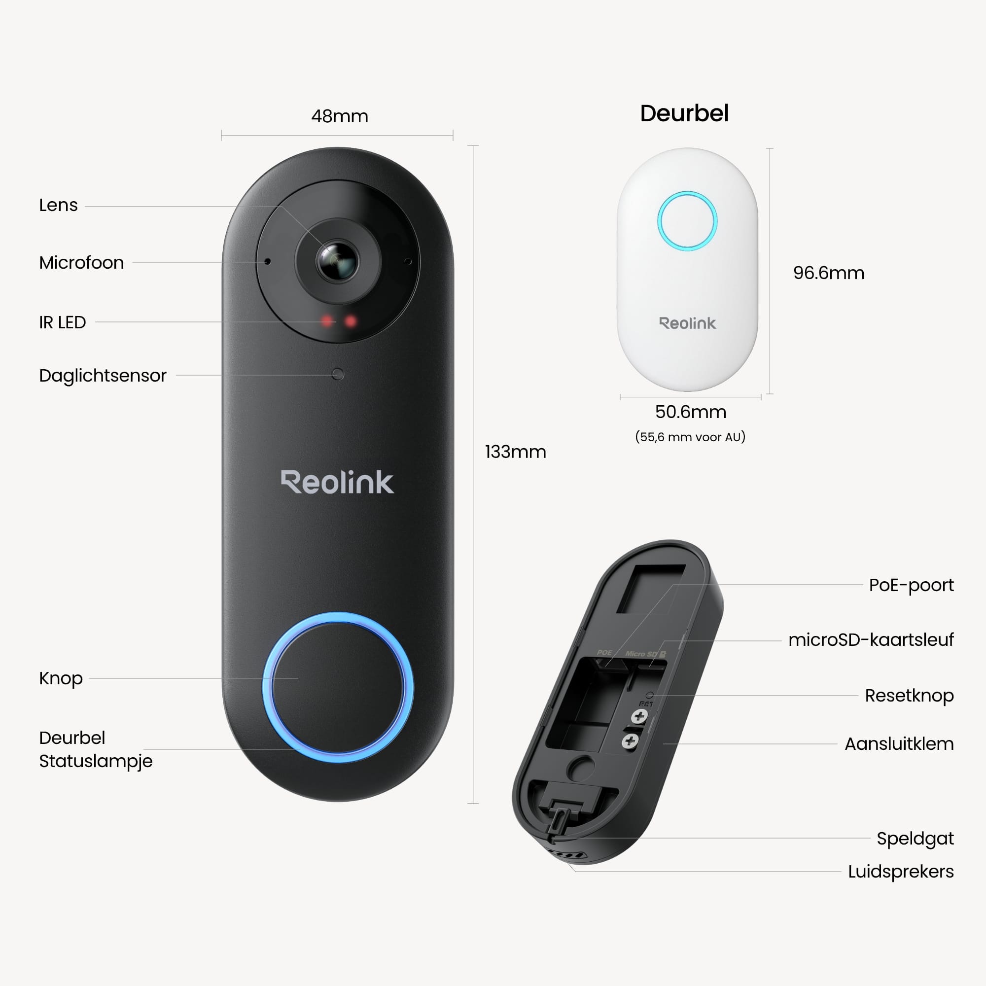 Reolink Reolink Wired PoE Video Doorbell (D340P) + Chime