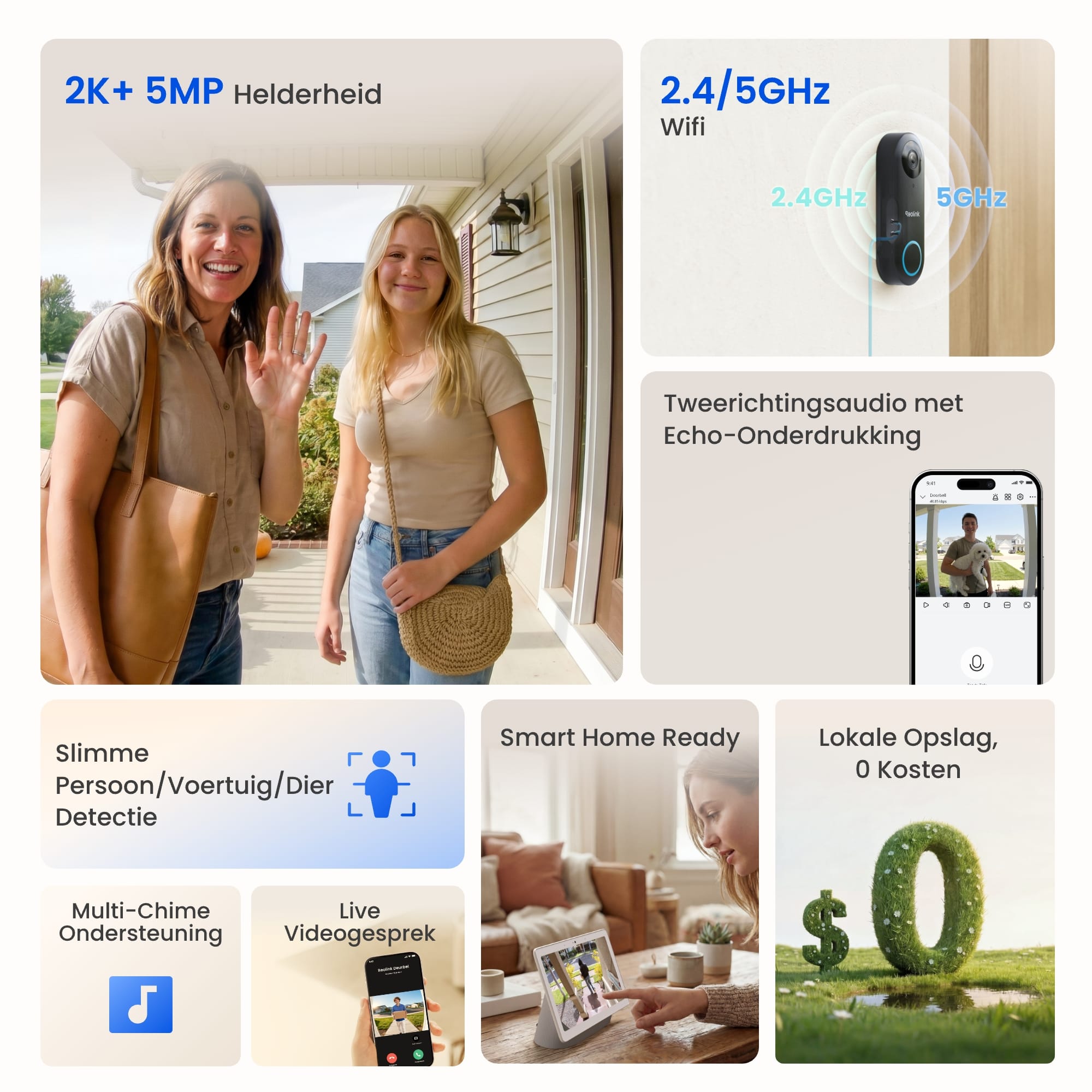 Reolink Reolink Wired WiFi Video Doorbell (D340W) + Chime
