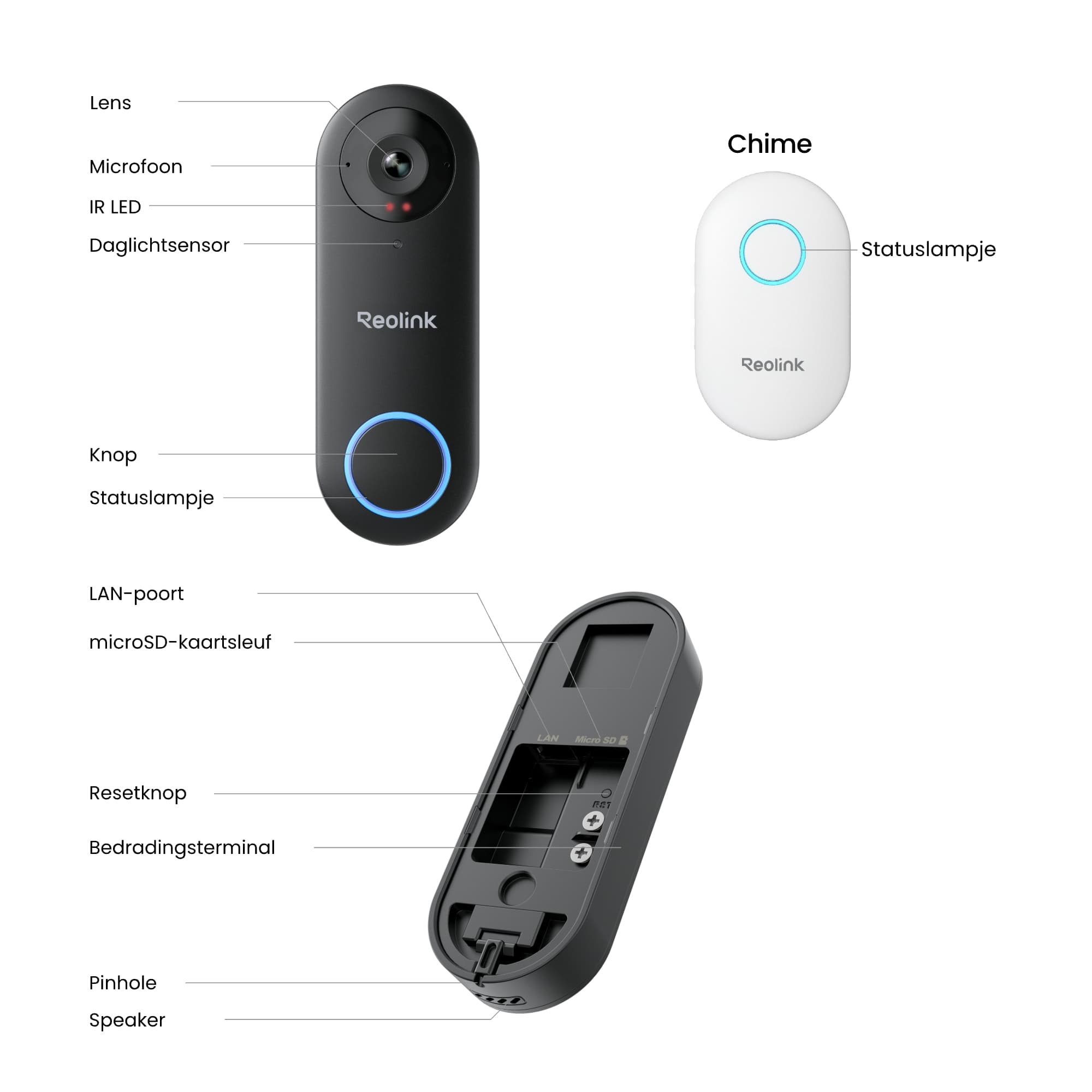Reolink Reolink Wired WiFi Video Doorbell (D340W) + Chime