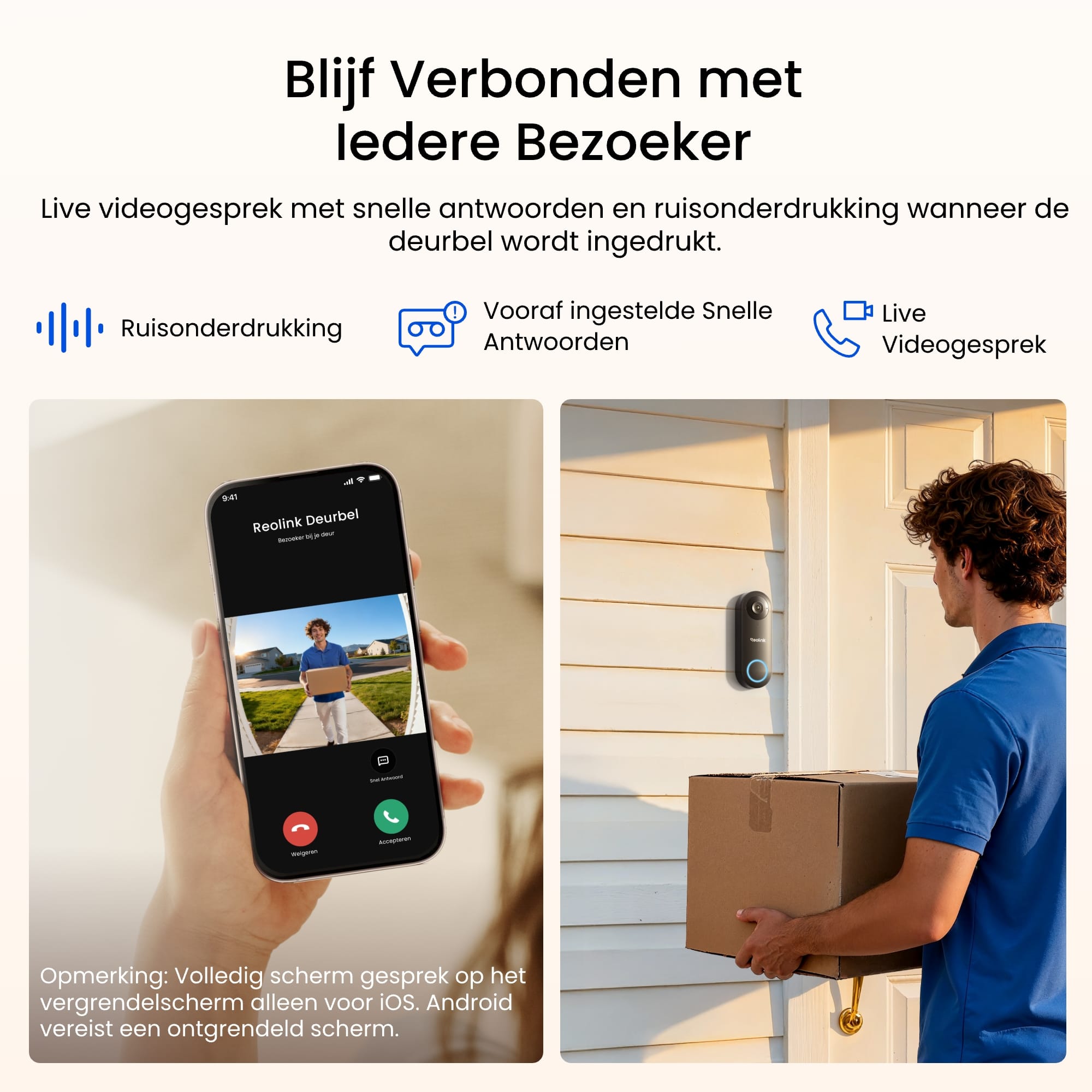 Reolink Reolink Wired WiFi Video Doorbell (D340W) + Chime