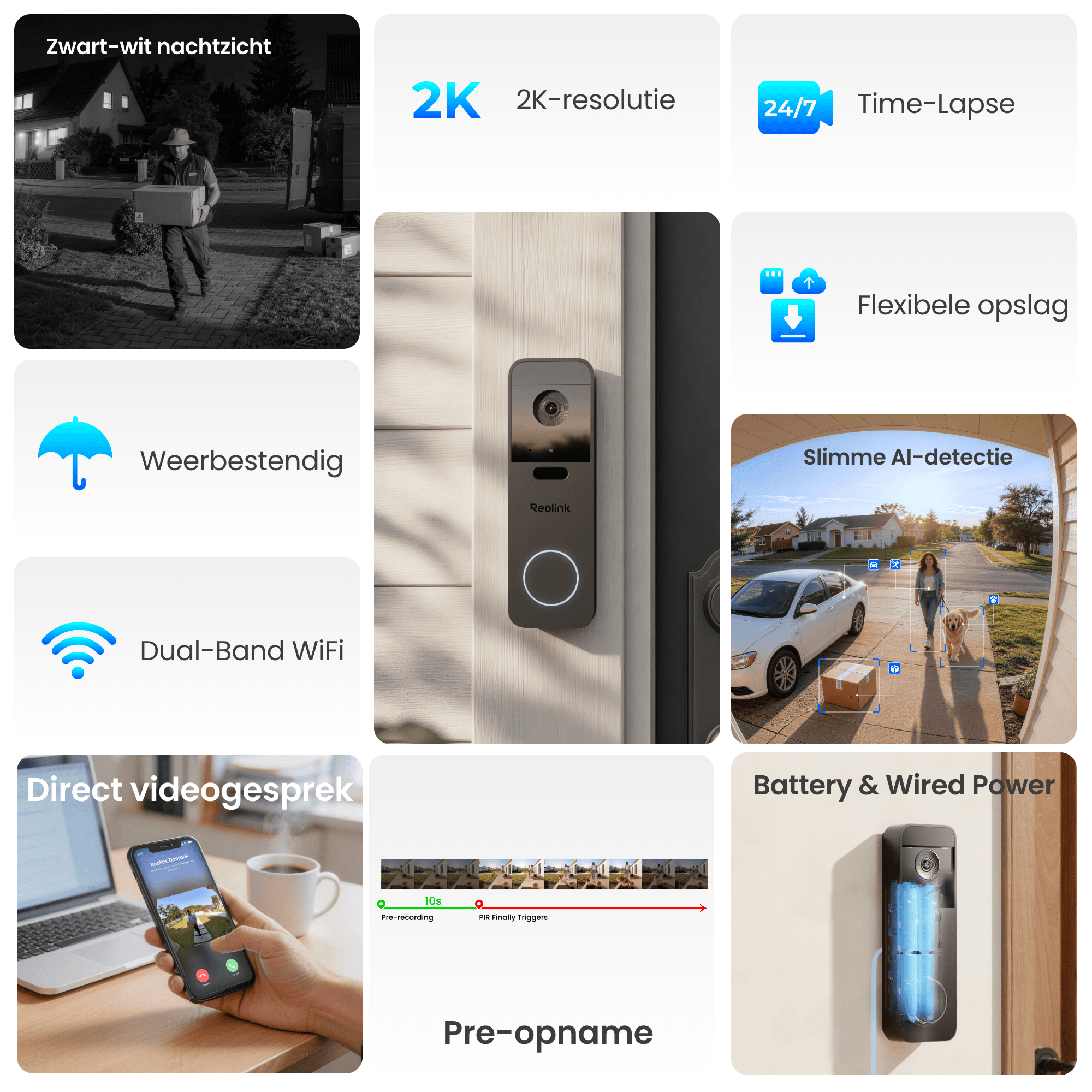 Reolink Reolink Wireless WiFi Video Doorbell (D330B) + Chime