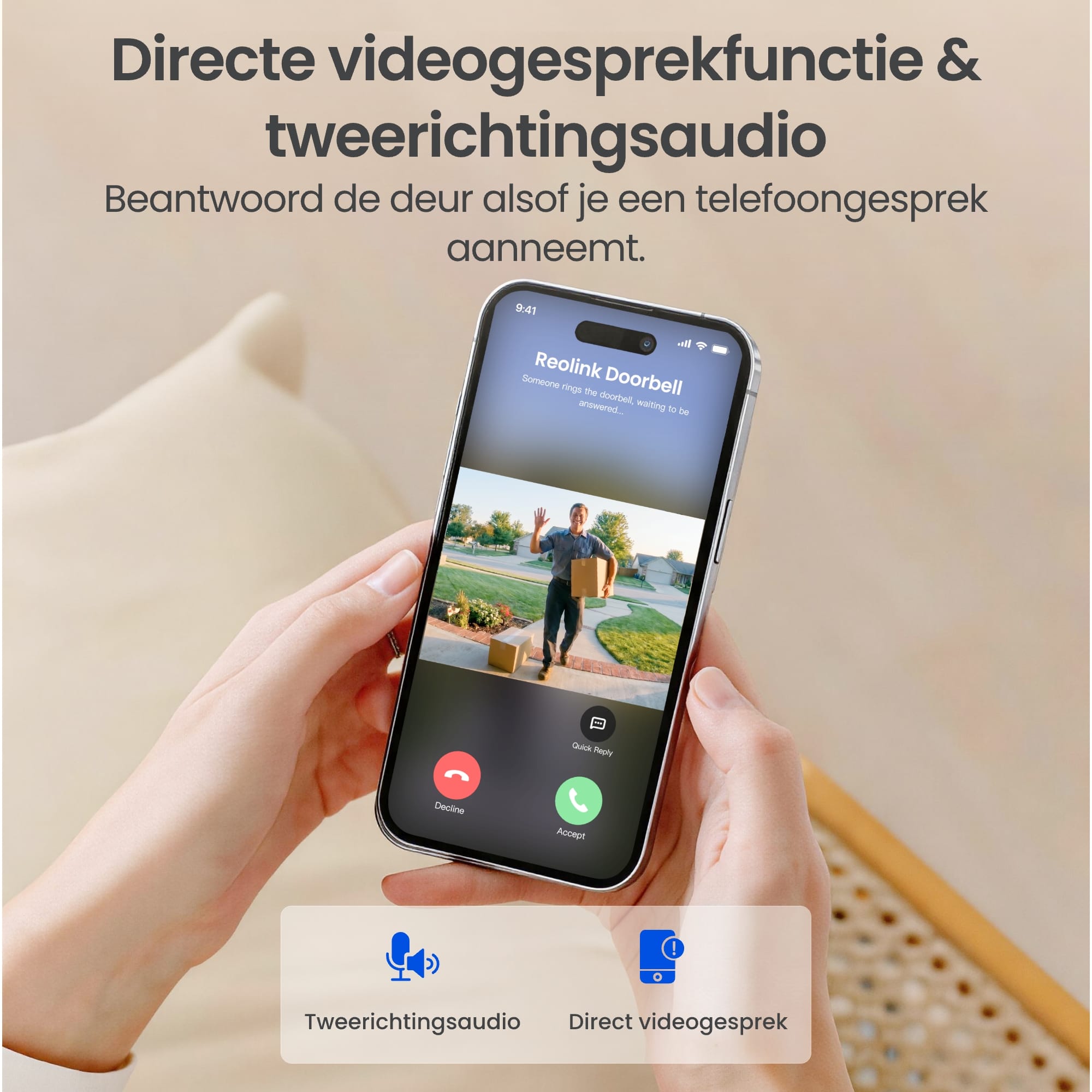 Reolink Reolink Wireless WiFi Video Doorbell (D340B) + Chime