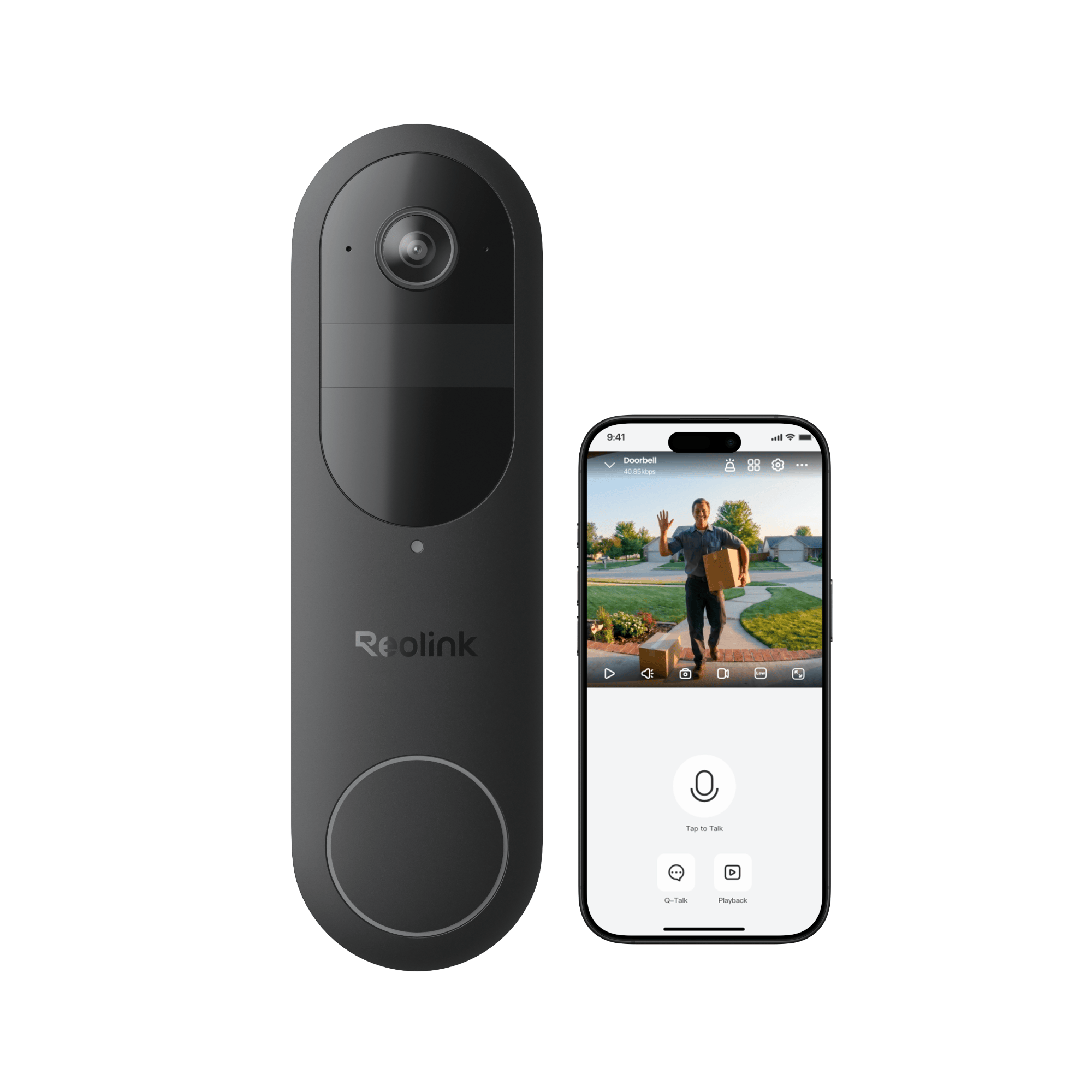 Reolink Reolink Wireless WiFi Video Doorbell (D340B) + Hub Mini