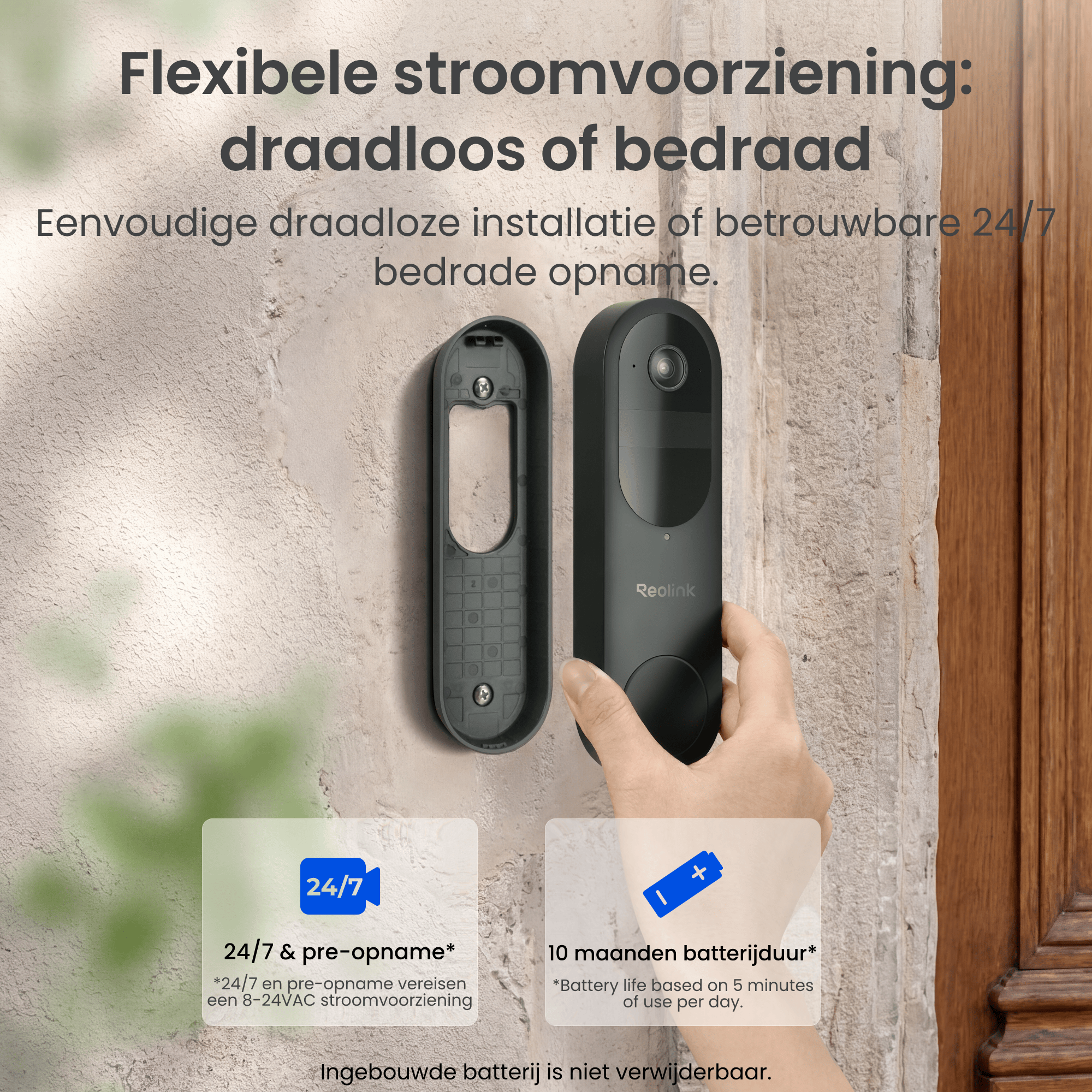Reolink Reolink Wireless WiFi Video Doorbell (D340B) + Hub Mini
