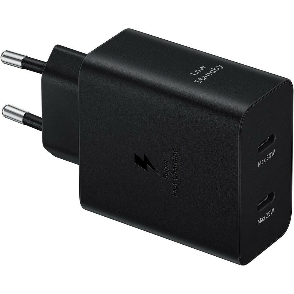 Samsung Galaxy 50W Power Adapter Duo USB-C zwart.