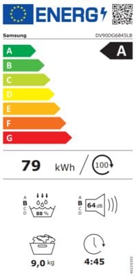 Samsung Samsung DV90DG6845LBU3 zwart