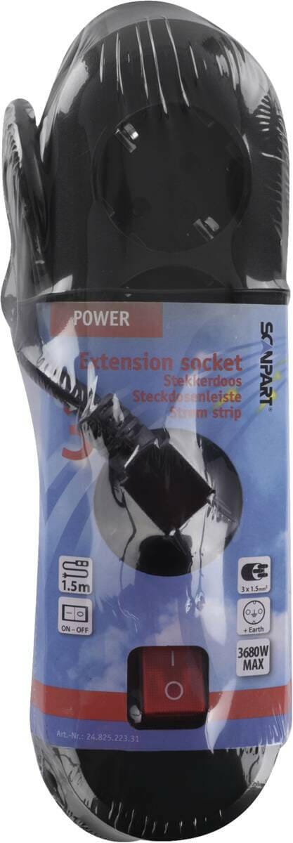 Scanpart Scanpart 2482522331 TCD 3-v+ra+schak+1.5m(3x1.5) zwart