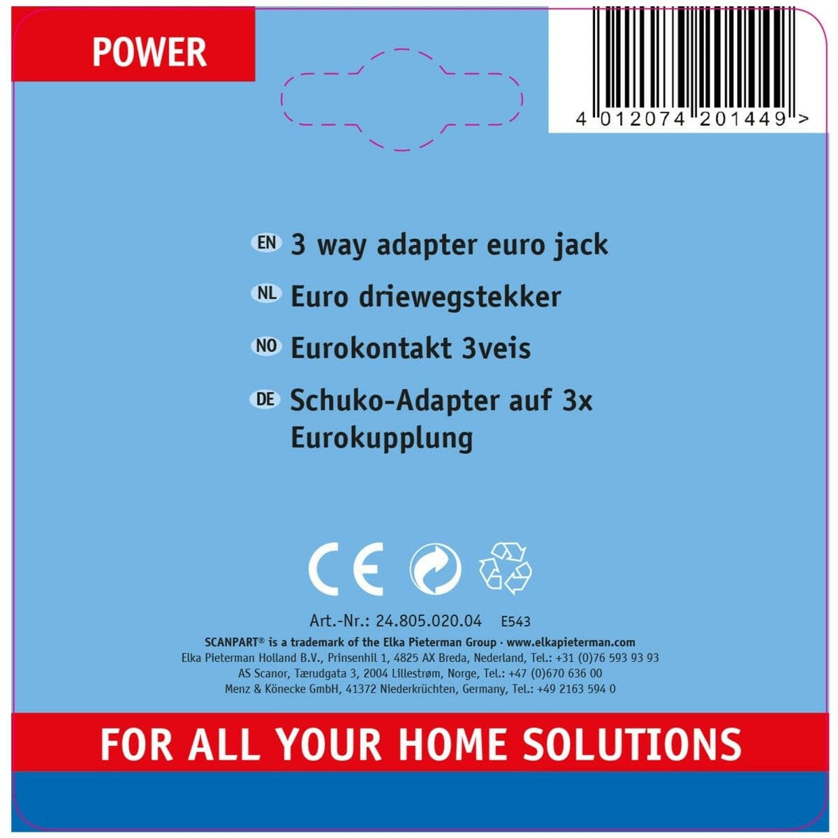 Scanpart Scanpart DRIEWEGSTEKKER 3XEURO