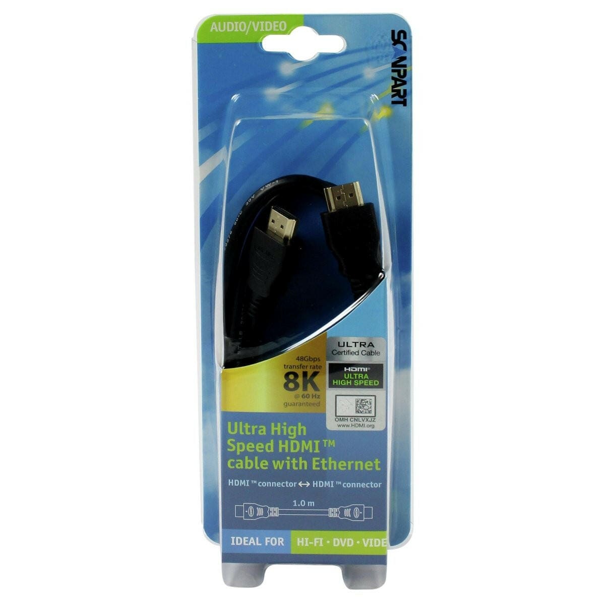 Scanpart Scanpart HDMI KABEL HIGH SP + ETH. 1.0M zwart