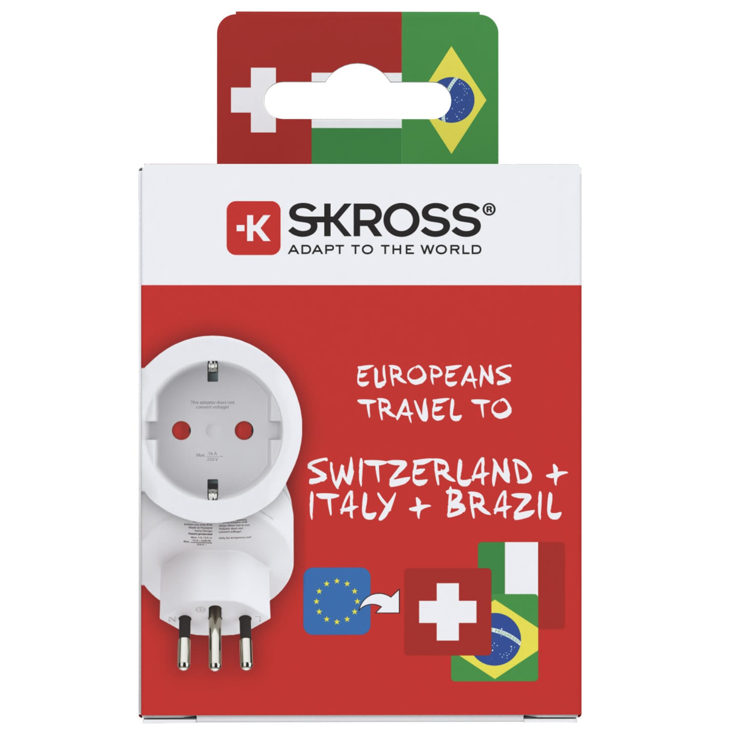 SKROSS SKROSS Europa naar Italie/Brazilie/Zwitserland Reisadapter