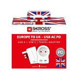 SKROSS SKROSS Europa naar UK Reisadapter & USB/USB-C 20W Charger