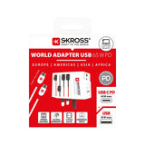 SKROSS SKROSS Wereld Reisadapter & USB/USB-C 65W Charger + Kabel