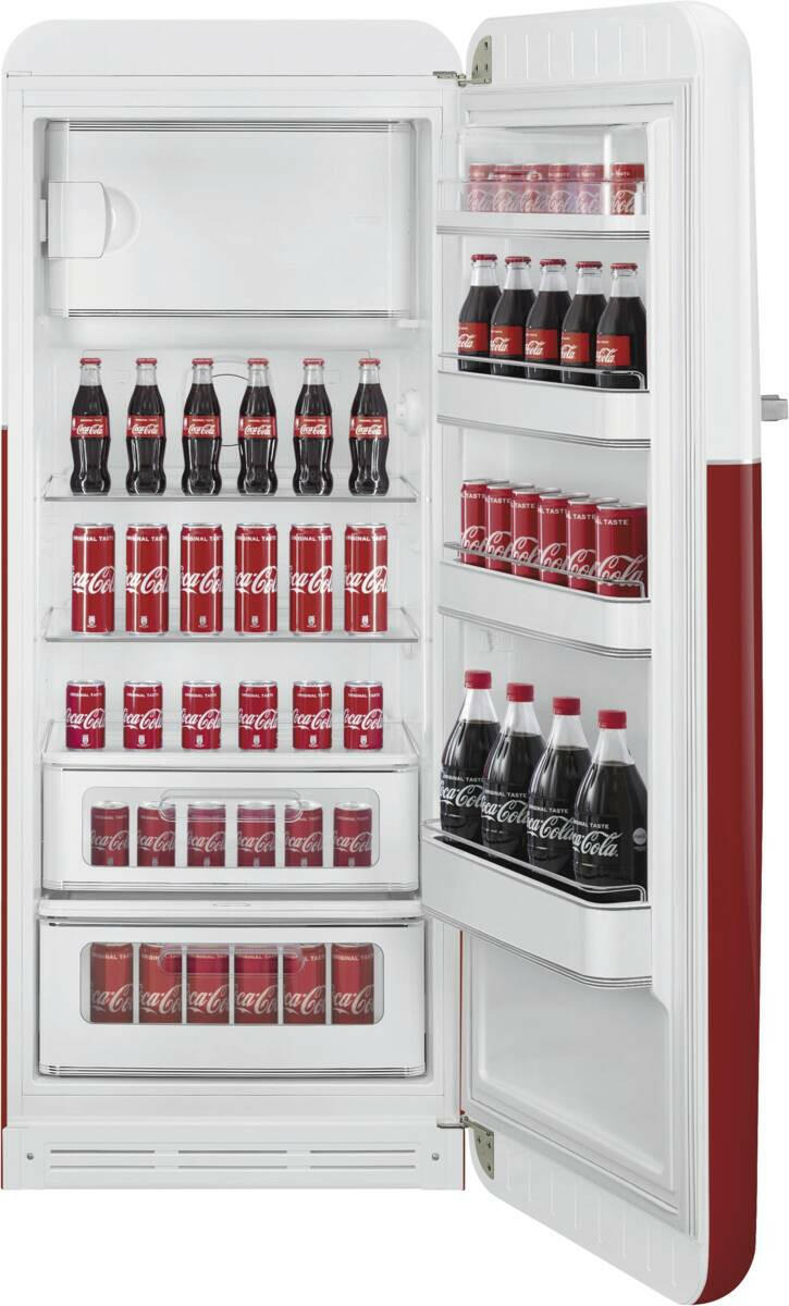 Smeg FAB28RDCC5 50’s Style Coca Cola rood-wit.