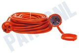 Snoer 2x1mm2 2500W 10A oranje 20M IP44.